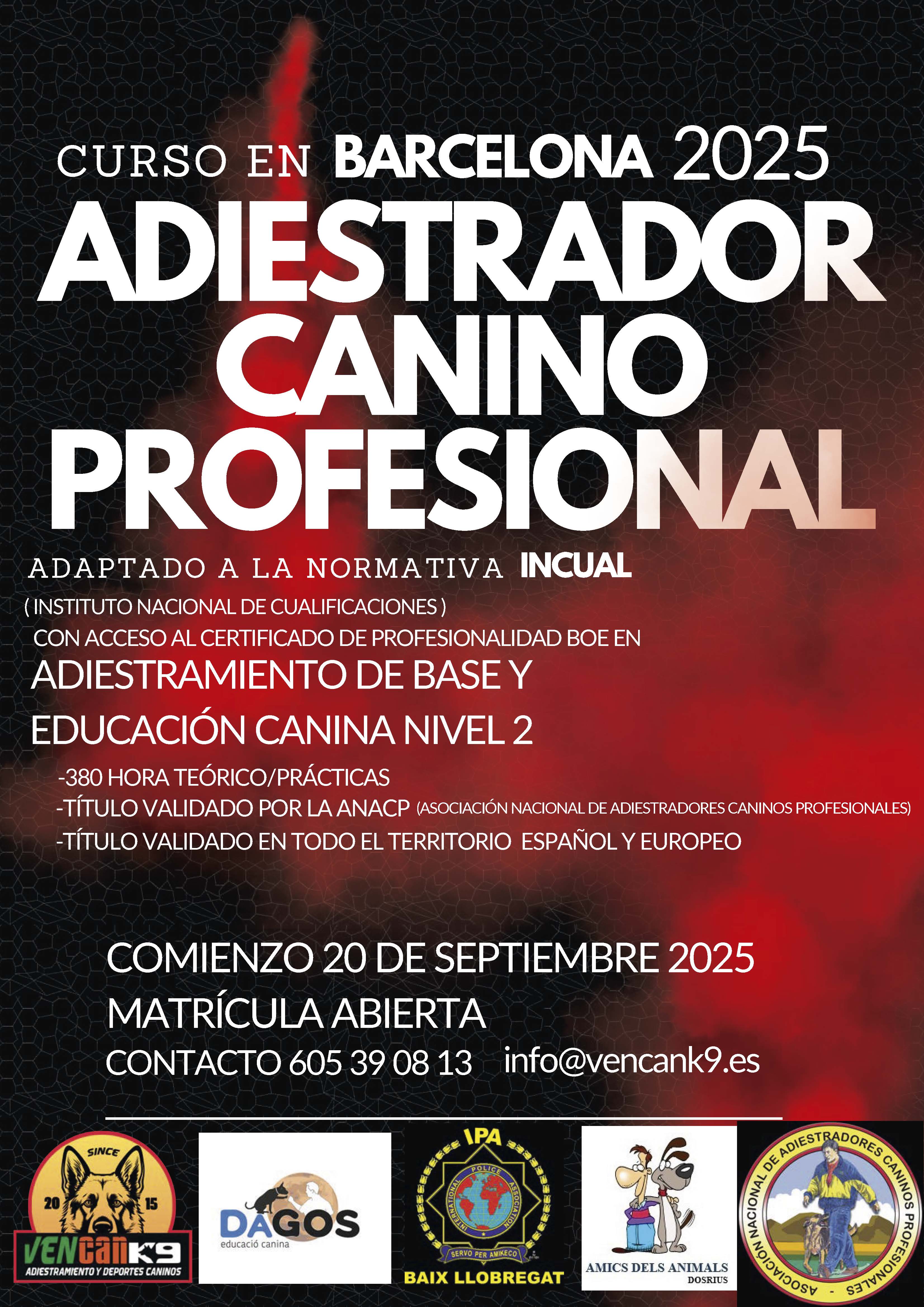 Curs ensinistrador K9 professional (CORRECIÓ DATA)